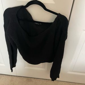 Black crop top sweater